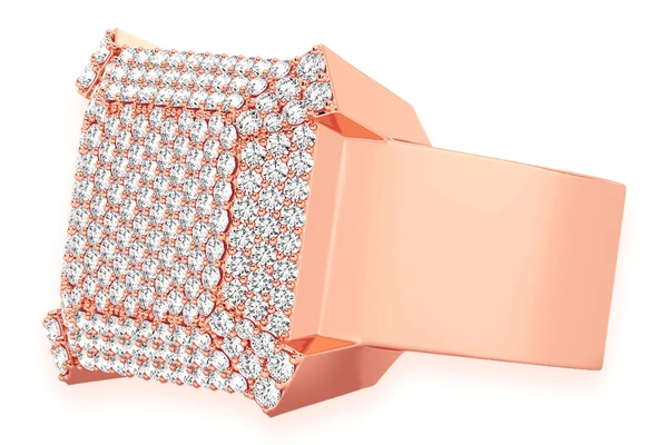 Babel Top Signet Diamond Ring 14k Solid Gold 2.00ctw