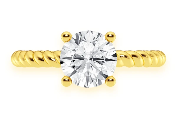 1.25ct Round - Twist Band - Diamond Engagement Ring - All Natural