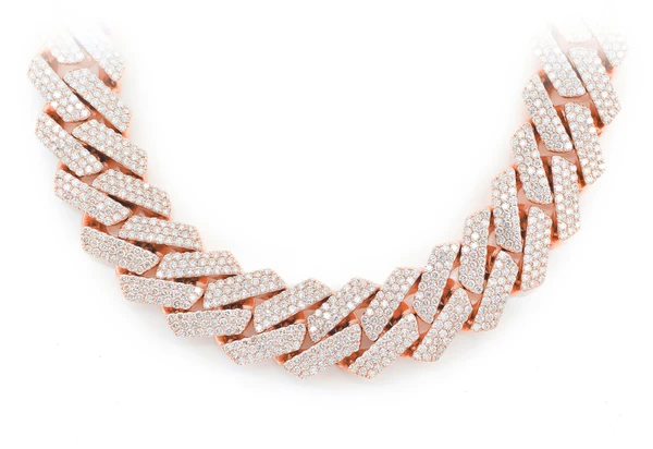20MM Raised Prong Miami Cuban Diamond Necklace 14k Solid Gold 60.00ctw