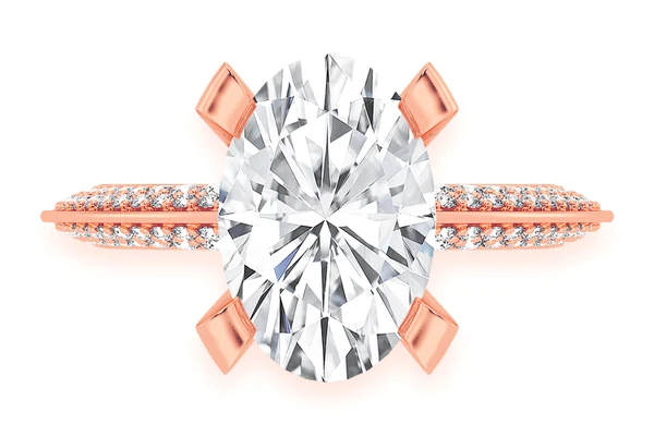 Kifey - 3.00ct Oval Solitaire - Knife Edge - Diamond Engagement Ring - All Natural Vs Diamonds