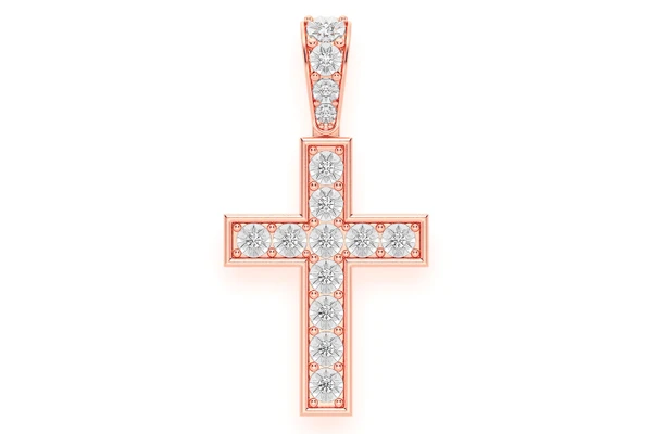 Miracle Cross Diamond Pendant 14k Solid Gold 0.15ctw