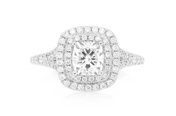 .75ct Cushion Solitaire - Double Halo - Diamond Engagement Ring - All Natural