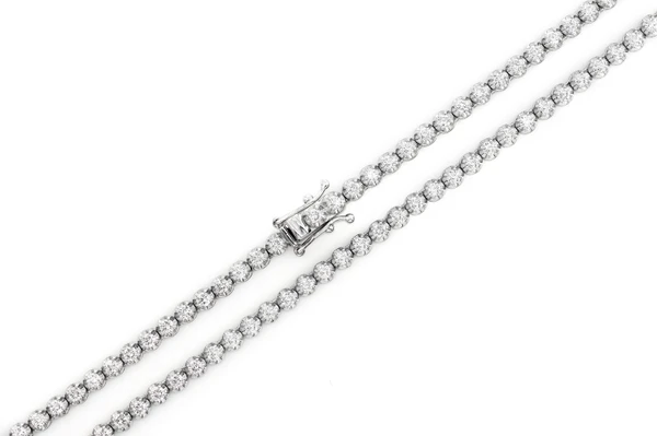 4pt Prong Set Diamond Tennis Necklace 14k Solid Gold 6.00ctw