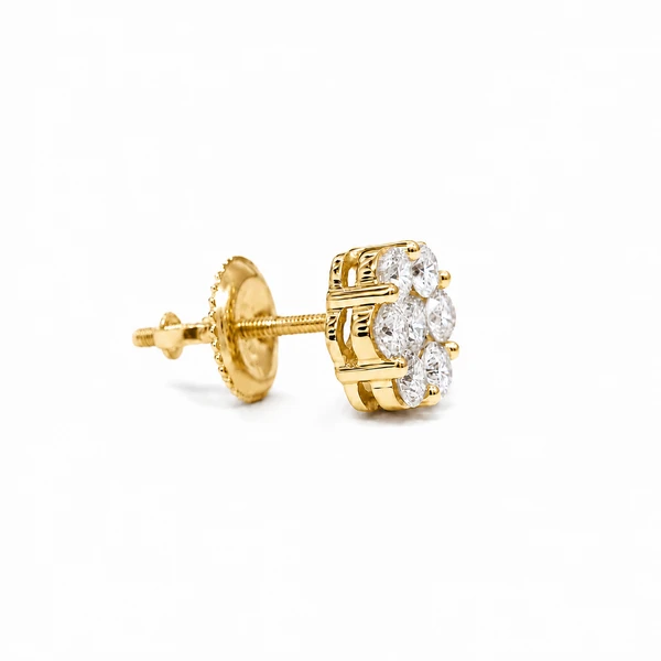 Flower Stud Earrings 14k   1.00ctw