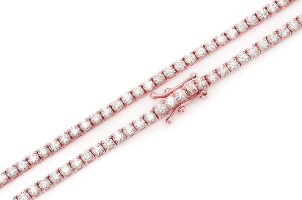 6pt Prong Set Diamond Tennis Necklace 14k Solid Gold 10.50ctw