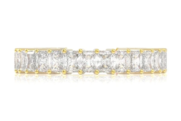 Radiant Cut Eternity Diamond Band 14k Solid Gold 2.00ctw 