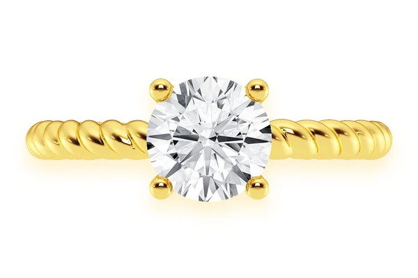 1.00ct Round Twist Band Solitaire Ring 14k - All Natural Vs Diamonds