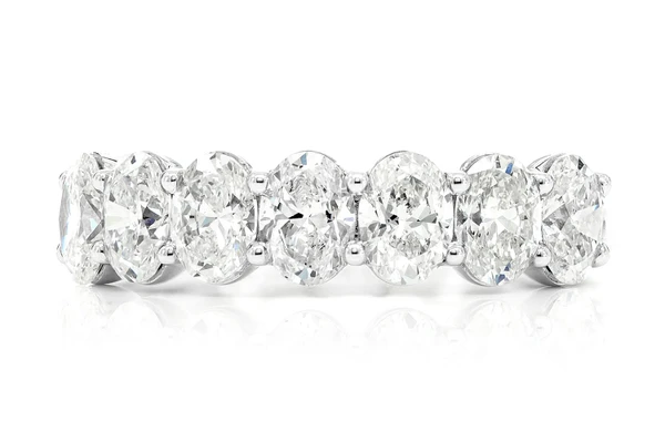 30ptr Oval Diamond Band 14k Solid Gold 2.17ctw