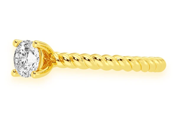 .50ct Round Solitaire - Twist Band - Diamond Engagement Ring - All Natural