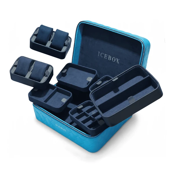 Icebox Leather World Traveler Jewelry Case - 4 Watches