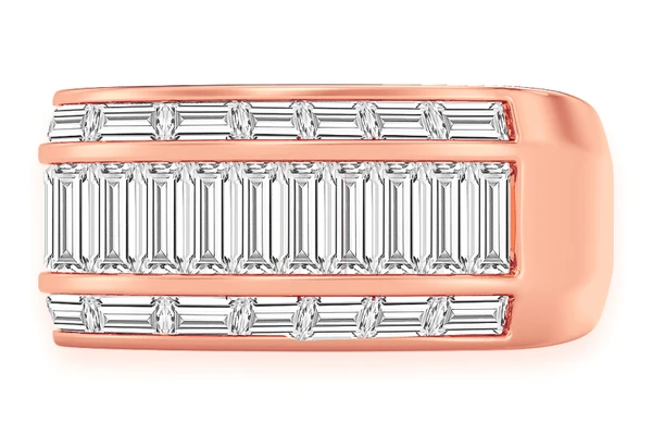 Baguette Channel Diamond Ring 14k Solid Gold 2.50ctw