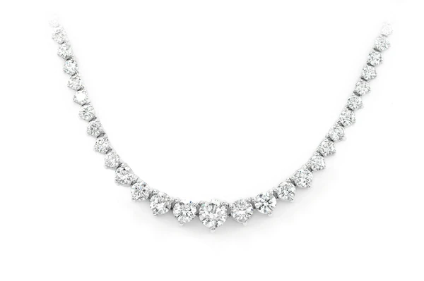 Graduated Diamond Riviera Necklace 14k Solid Gold 3.00ctw