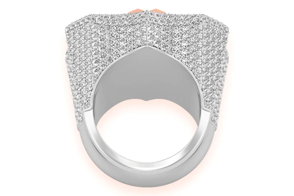 Amsterdam Coat Of Arms Signet Diamond Ring 14k Solid Gold 7.45ctw