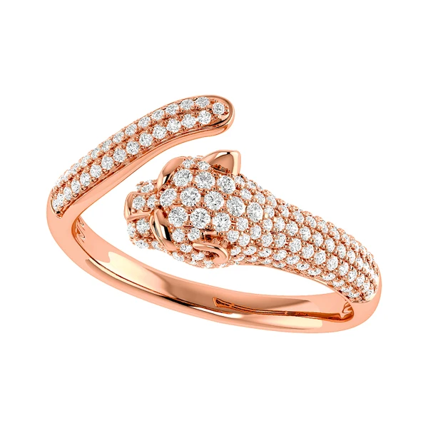 Panther Wrap Diamond Ring 0.40ctw 14k Solid Gold