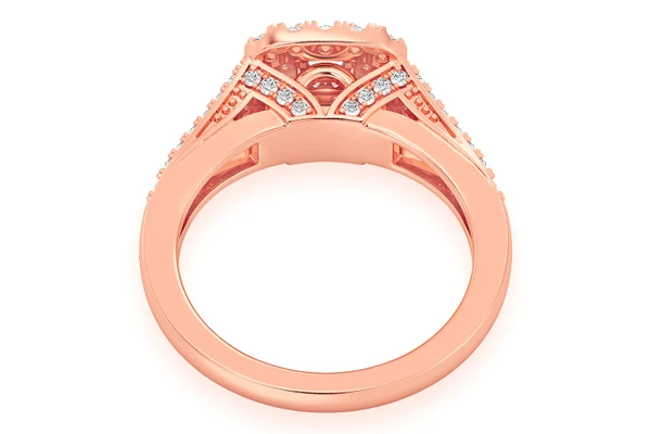 0.75ctw - Cushion Double Halo Ring - Diamond Engagement Ring - All Natural