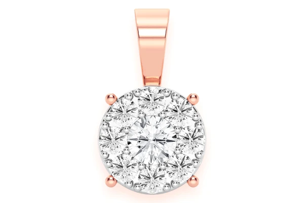 Mosaic Diamond Pendant 14k Solid Gold 1.00ctw