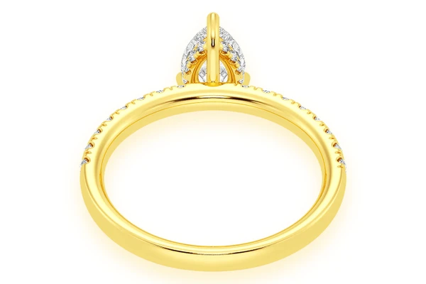 Thinn - 0.75ct Solitaire Pear Shape - Diamond Engagement Ring - All Natural 
