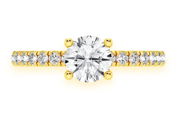 Thinn - 0.75ct Round Solitaire - One Row Under Halo - Diamond Engagement Ring - All Natural