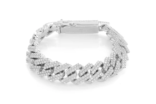 15MM Raised Miami Cuban Diamond Bracelet 14k Solid Gold 13.75ctw