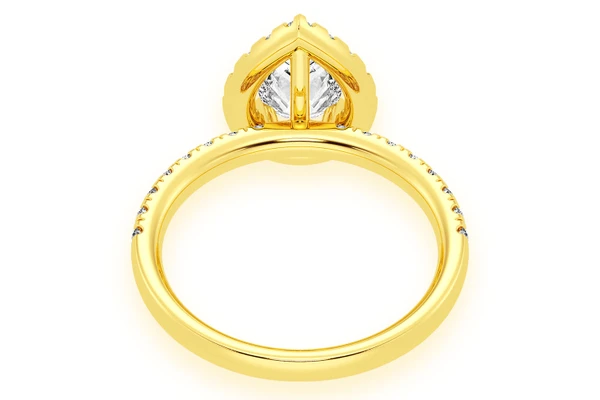 Thav - 0.75ct Solitaire Pear Shape Halo - Diamond Engagement Ring - All Natural - Help