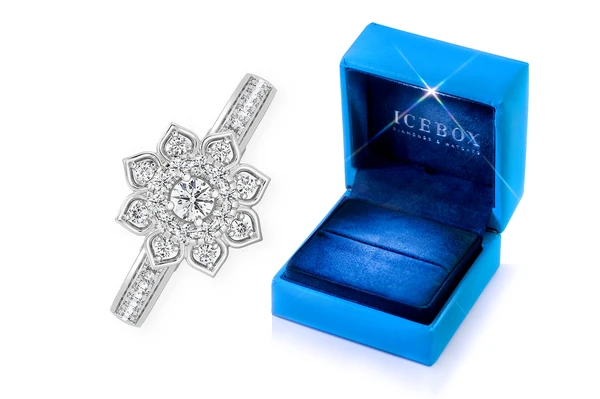 0.40ctw - Pointy Floral - Diamond Engagement Ring - All Natural