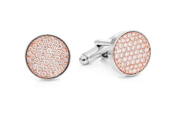 Round Diamond Cuff Links 14k Solid Gold 1.50ctw