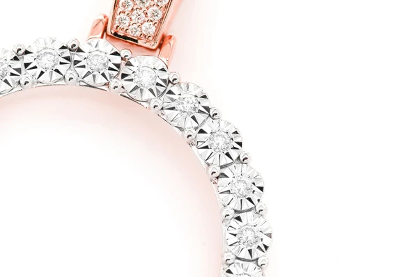 Miracle Set Picture Diamond Pendant 14k Solid Gold 1.15ctw