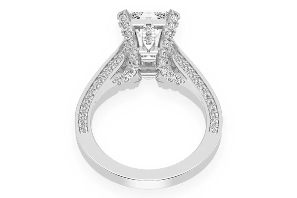 Chant - 3.00ct Emerald Cut Solitaire - Knife Edge - Diamond Engagement Ring - All Natural