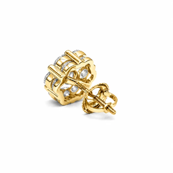 Flower Stud Earrings 14k   2.00ctw