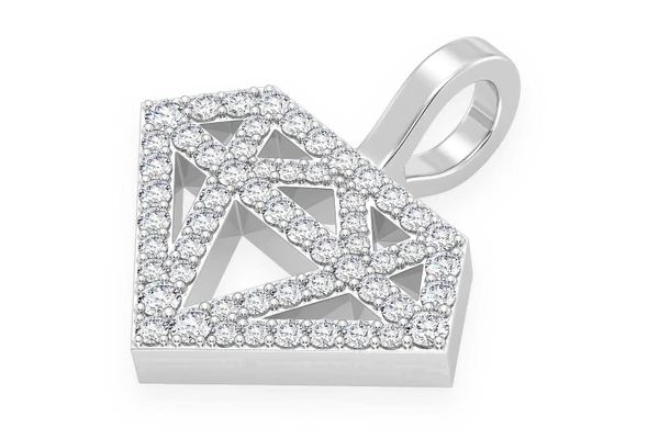 Diamond Silhouette Pendant 14k Solid Gold 0.35ctw