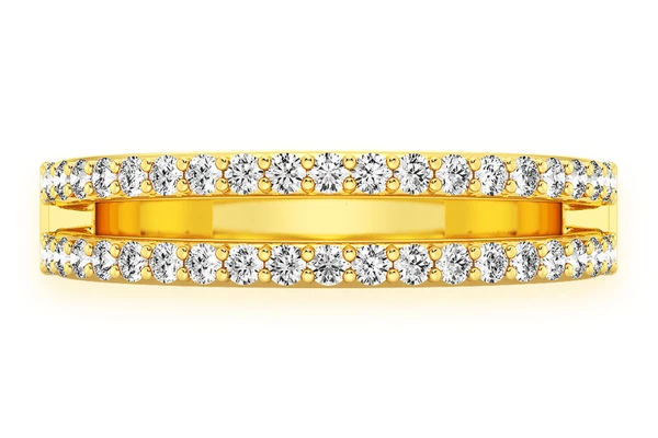 Double Row Diamond Band 14k Solid Gold 0.25ctw