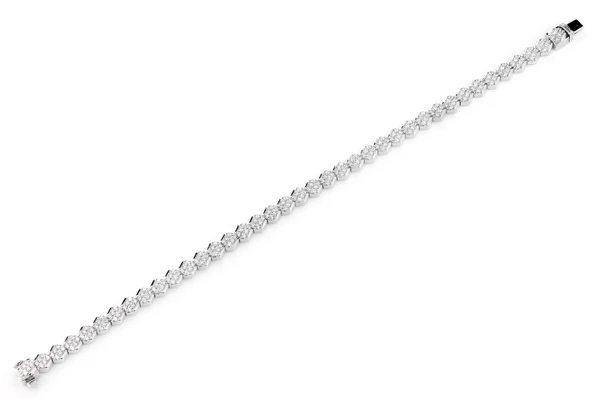 Diagonal Hexagon Diamond Link Bracelet 14k Solid Gold 2.20ctw 