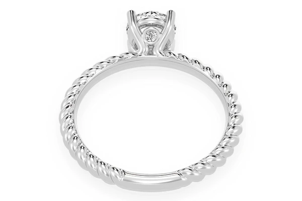 0.75ct Round Solitaire - Twist Band - Diamond Engagement Ring - All Natural