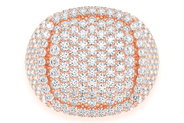 Square Signet Diamond Ring 14k Solid Gold 5.25ctw