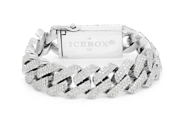21MM Raised Prong Miami Cuban Diamond Bracelet 14k Solid Gold 27.25ctw