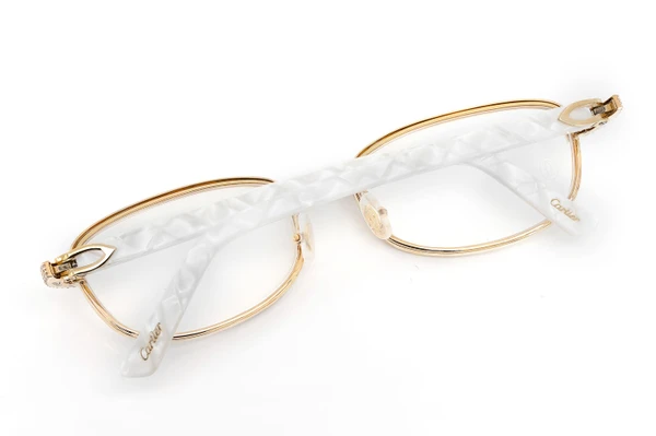 Cartier Glasses Iced Out Diamond Rims - 3.50ctw - Yellow Gold
