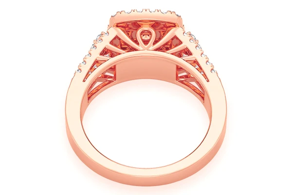 0.75ctw Round Double Halo - Diamond Engagement Ring - All Natural