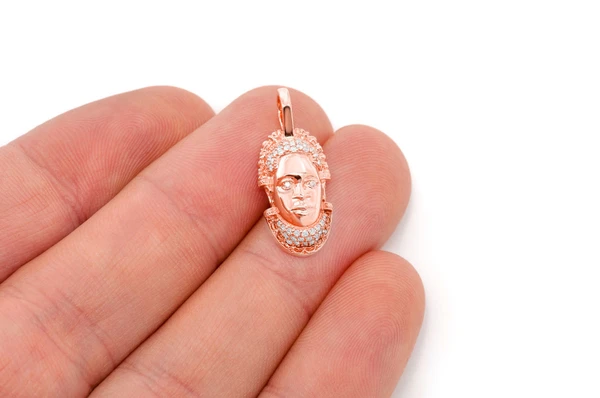 Edo Mask Diamond Pendant 14k Solid Gold 0.25ctw