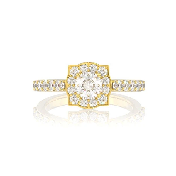 1.00ctw Double Layer Under Heart - Diamond Engagement Ring - All Natural 