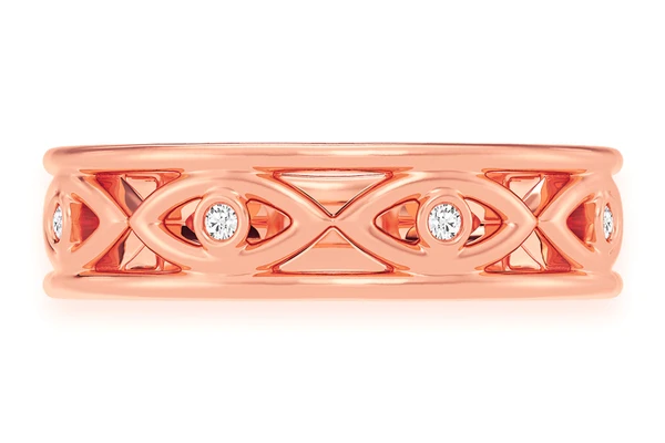 Evil Eye Diamond Ring 14k Solid Gold 0.05ctw