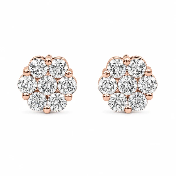 Flower Stud Earrings 14k   1.50ctw