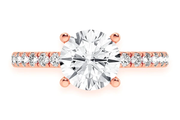 Thinn - 0.50ct Round Solitaire - One Row Under Halo - Diamond Engagement Ring - All Natural Vs Diamonds