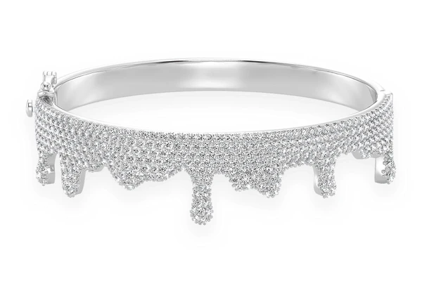 Drip Diamond Bangle 14k Solid Gold 5.50ctw