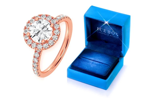 Thav - 1.00ct Round Solitaire - Halo One Row - Diamond Engagement Ring - All Natural