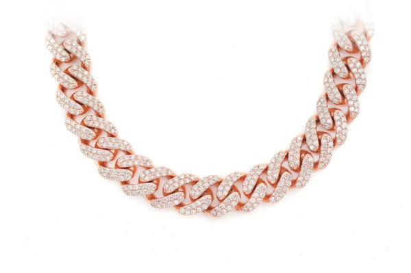 12MM Miami Cuban Necklace 14k   24.25ctw