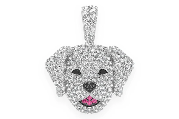 Labrador Retriever Diamond Pendant 14k Solid Gold 2.50ctw