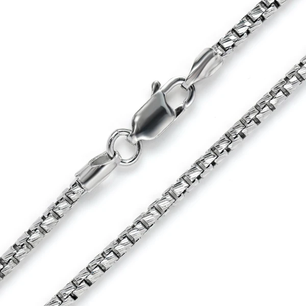 2MM Sterling Silver Diamond-Cut Box Chain
