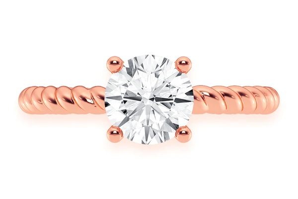 1.00ct Round Twist Band Solitaire Ring 14k - All Natural Vs Diamonds