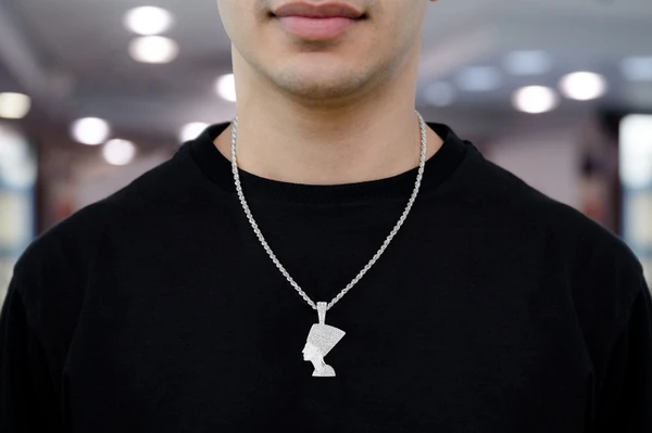 Nefertiti Egyptian Queen Diamond Pendant 14k Solid Gold 1.50ctw