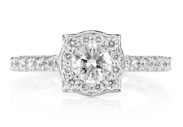 1.00ctw Double Layer Under Heart - Diamond Engagement Ring - All Natural 